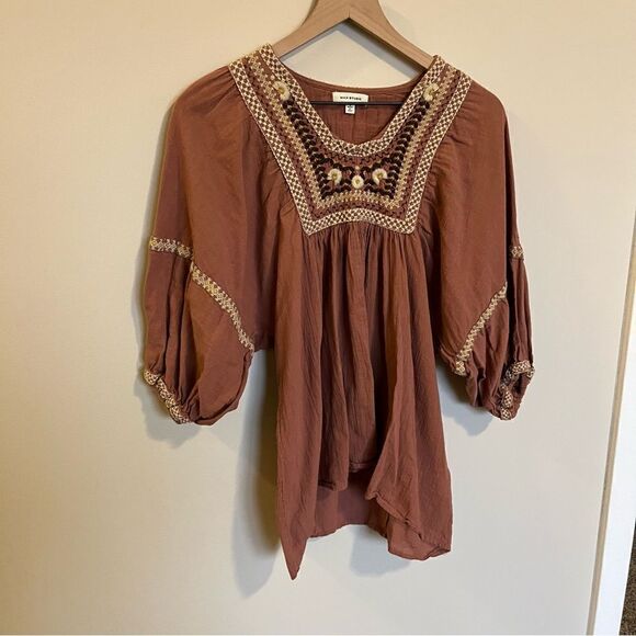 Max Studio Boho Printed Top - Picture 3 of 11
